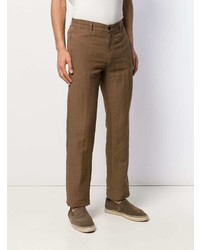 Pantalon chino en lin marron Massimo Alba