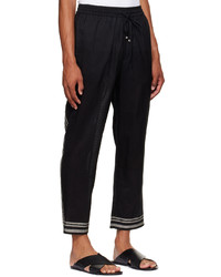 Pantalon chino en lin noir HARAGO