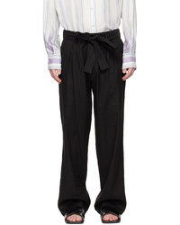 Pantalon chino en lin noir COMMAS