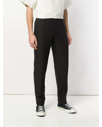 Pantalon chino en lin noir