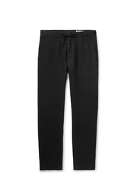 Pantalon chino en lin noir Nn07