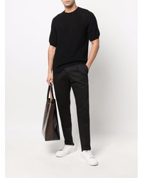 Pantalon chino en lin noir PT TORINO