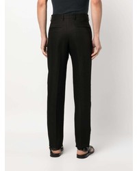 Pantalon chino en lin noir Tagliatore