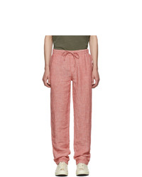Pantalon chino en lin rose
