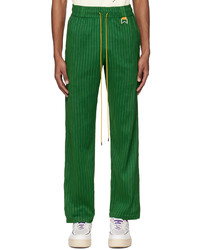 Pantalon chino en lin vert