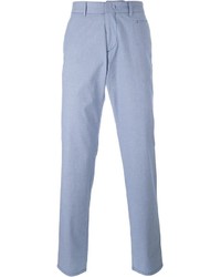 Pantalon chino en pied-de-poule bleu clair