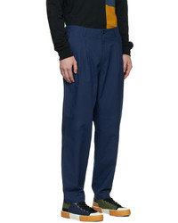 Pantalon chino en pied-de-poule bleu marine Ps By Paul Smith