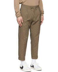 Pantalon chino en pied-de-poule marron Beams Plus