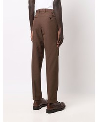 Pantalon chino en pied-de-poule marron Pt01
