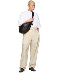 Pantalon chino en seersucker beige Lemaire