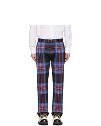 Pantalon chino en seersucker écossais bleu Charles Jeffrey Loverboy