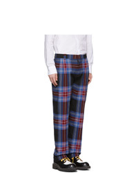 Pantalon chino en seersucker écossais bleu Charles Jeffrey Loverboy