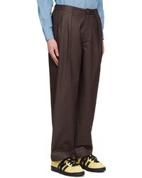 Pantalon chino en seersucker marron foncé Pop Trading Company