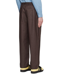 Pantalon chino en seersucker marron foncé Pop Trading Company