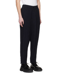 Pantalon chino en seersucker noir Giorgio Armani