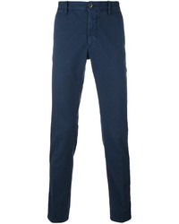 Pantalon chino en sergé bleu marine Incotex