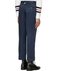 Pantalon chino en sergé bleu marine Thom Browne