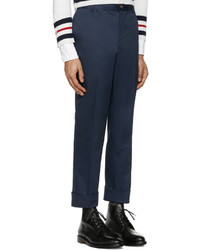 Pantalon chino en sergé bleu marine Thom Browne