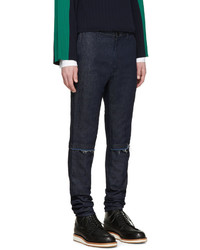 Pantalon chino en sergé bleu marine Sacai