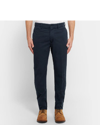 Pantalon chino en sergé bleu marine Aspesi