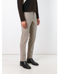 Pantalon chino en sergé gris Incotex