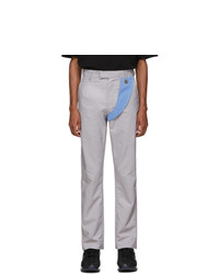 Pantalon chino en soie gris