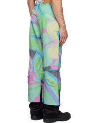 Pantalon chino en soie imprimé multicolore Kiko Kostadinov