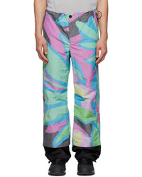 Pantalon chino en soie imprimé multicolore Kiko Kostadinov