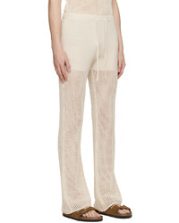 Pantalon chino en tricot beige Nanushka