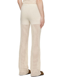 Pantalon chino en tricot beige Nanushka