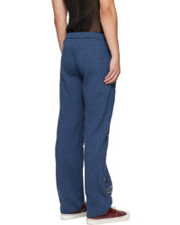 Pantalon chino en tricot bleu marine khanh brice nguyen