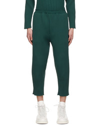 Pantalon chino en tricot vert foncé
