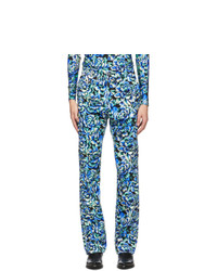 Pantalon chino en velours côtelé à fleurs multicolore