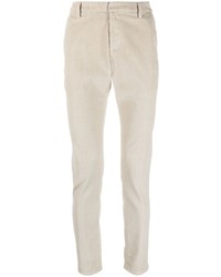 Pantalon chino en velours côtelé beige Dondup