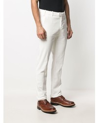Pantalon chino en velours côtelé blanc Eleventy