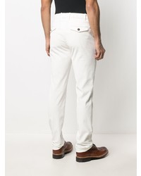 Pantalon chino en velours côtelé blanc Eleventy