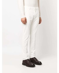 Pantalon chino en velours côtelé blanc Dondup