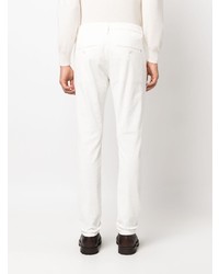 Pantalon chino en velours côtelé blanc Dondup