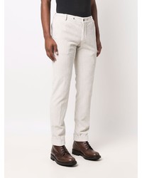 Pantalon chino en velours côtelé blanc Dell'oglio