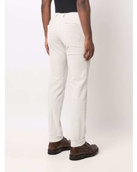 Pantalon chino en velours côtelé blanc Dell'oglio