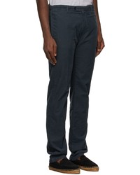 Pantalon chino en velours côtelé bleu marine Massimo Alba