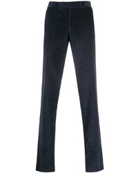 Pantalon chino en velours côtelé bleu marine Canali