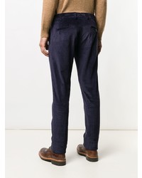 Pantalon chino en velours côtelé bleu marine Berwich