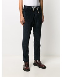 Pantalon chino en velours côtelé bleu marine Eleventy