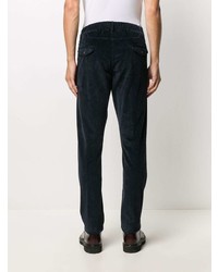 Pantalon chino en velours côtelé bleu marine Eleventy