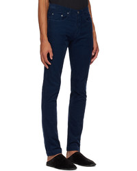 Pantalon chino en velours côtelé bleu marine Massimo Alba