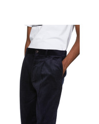 Pantalon chino en velours côtelé bleu marine Noah NYC