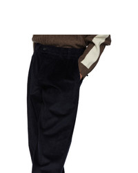 Pantalon chino en velours côtelé bleu marine GR-Uniforma