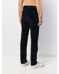 Pantalon chino en velours côtelé bleu marine Pt01