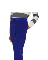 Pantalon chino en velours côtelé bleu Moncler